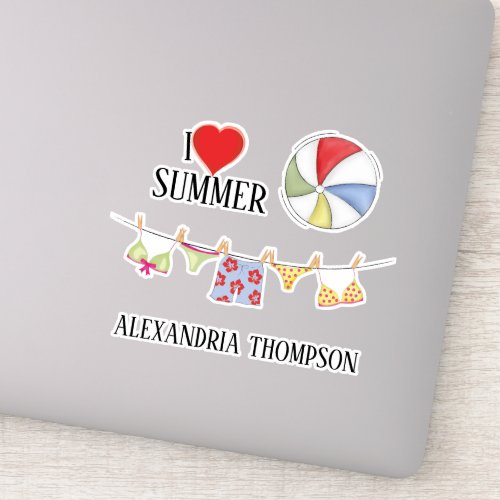Cute Summer Whimsical Funny Swimsuits  Sticker