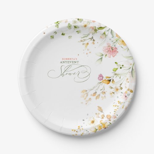 Cute Summer Wildflowers Any Shower  Paper Plates