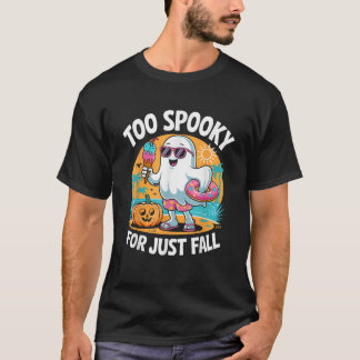 Cute Summerween Ghost Funny Beach Halloween T-Shirt