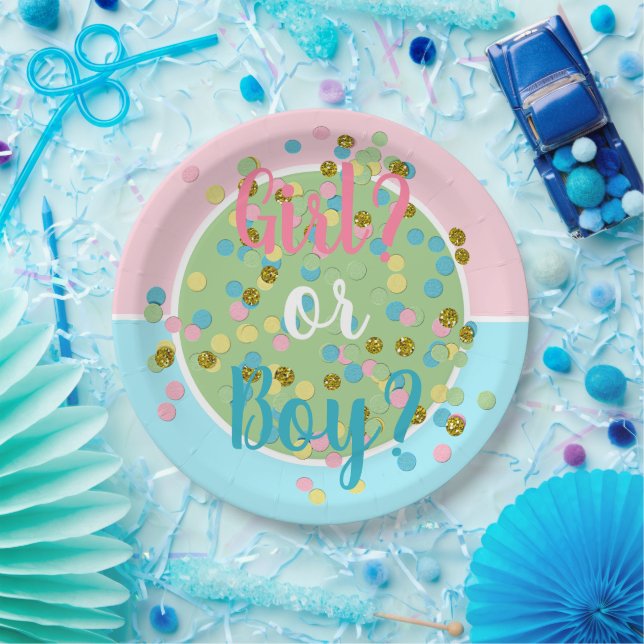 Cute Summery Fun Colorful Confetti Dots Paper Plates (Party)