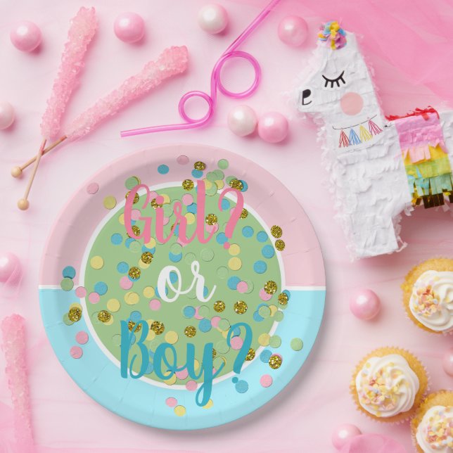 Cute Summery Fun Colorful Confetti Dots Paper Plates (Party)