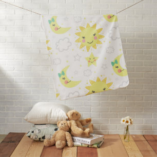 Cute Sun And Moon Baby Blanket
