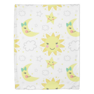 Cute Sun And Moon Duvet Cover