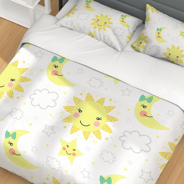 Cute Sun And Moon Duvet Cover (Creator Uploaded)
