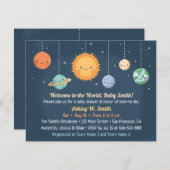 Cute Sun and Planets Space Baby Shower Invitation (Front/Back)