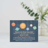 Cute Sun and Planets Space Baby Shower Invitation (Standing Front)