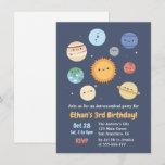 Cute Sun And Planets Space Birthday Invitation