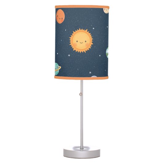Cute Sun and Planets Space Kids Room Decor Table Lamp (Front)