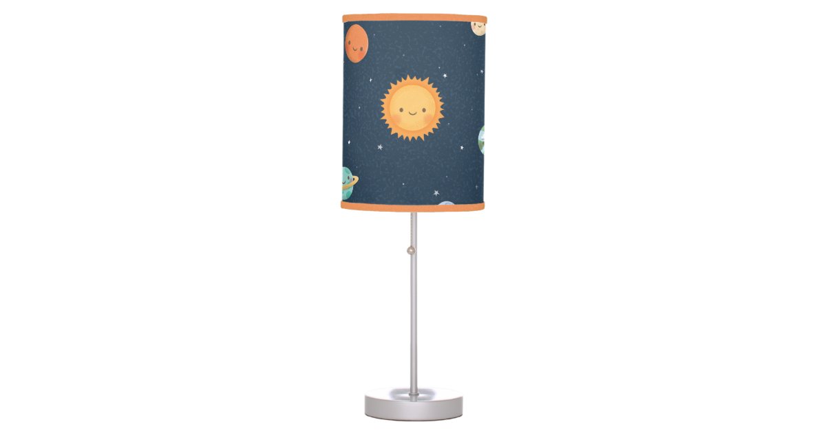 Cute Sun And Planets Space Kids Room Decor Table Lamp Zazzle Com