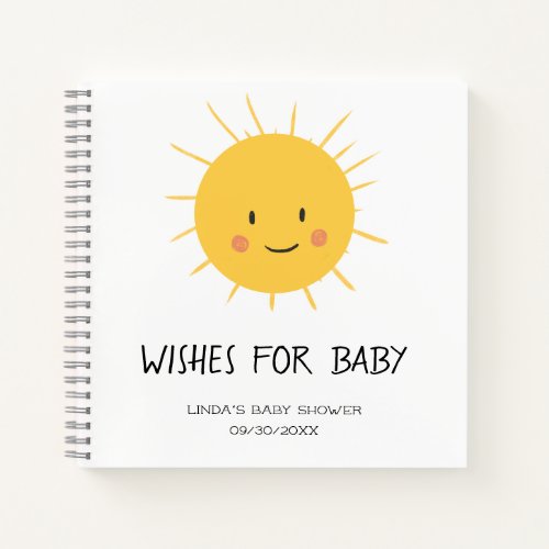Cute Sun Boy Baby Shower Guest Book
