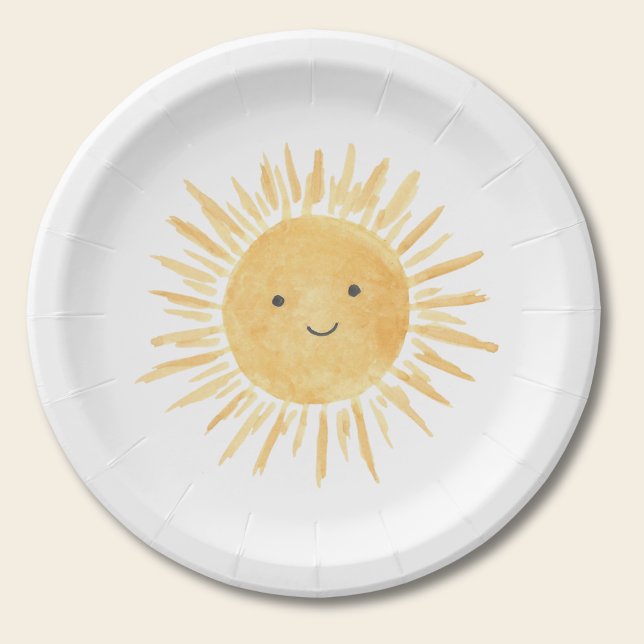 Cute Sun Boy's Birthday Party Paper Plates (Creator Uploaded)