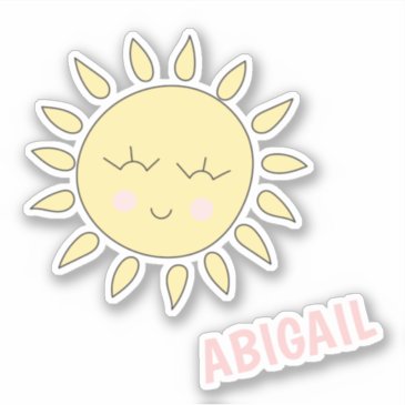 Cute Sun Cartoon - Personalized Kids'  Sticker