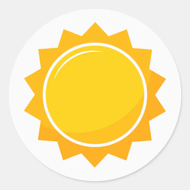Cute sun Classic Round Sticker | Zazzle
