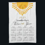 Cute Sun Elegant 2025 Calendar Name Monogram Kitchen Towel<br><div class="desc">Create a unique personalized 2025 calendar kitchen towel with a cute sun illustration. This adorable design will tell your loved ones about their days to Thrive and Shine during the year. It's great that there are 365 days to Thrive and Shine in 2025. It's a lovely gift idea for Thanksgiving...</div>