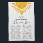 Cute Sun Elegant 2025 Calendar Name Monogram Kitchen Towel<br><div class="desc">Create a unique personalized 2025 calendar kitchen towel with a cute sun illustration. This adorable design will tell your loved ones about their days to Thrive and Shine during the year. It's great that there are 365 days to Thrive and Shine in 2025. It's a lovely gift idea for Thanksgiving...</div>