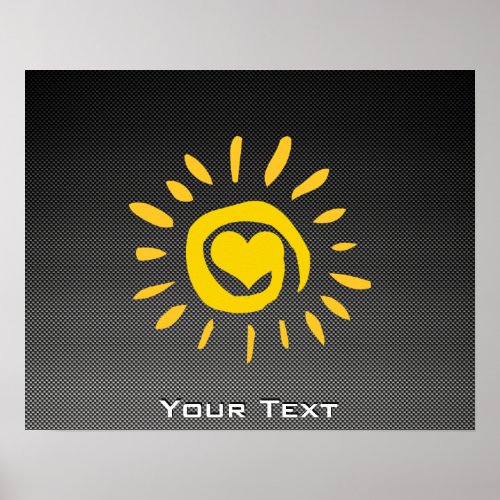 Cute Sun Faux Carbon Fiber Poster