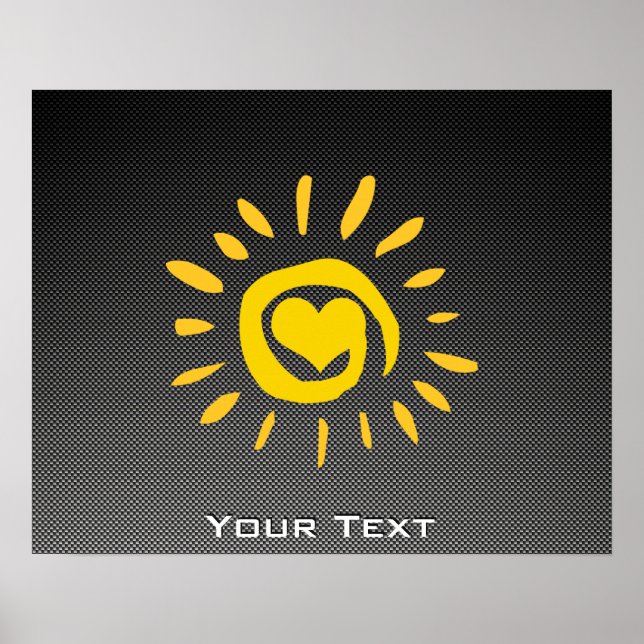 Cute Sun; Faux Carbon Fiber Poster (Front)