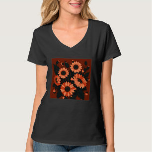 Cute Sun Flower Illustration Unique Leaf Plants Wo T-Shirt