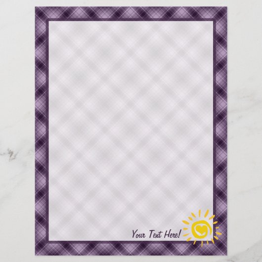 Cute Sun & Heart on Purple Plaid (Front)