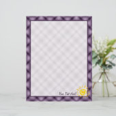 Cute Sun & Heart on Purple Plaid (Standing Front)