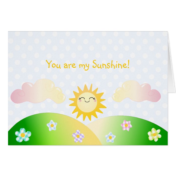 Cute sun kawaii cartoon card