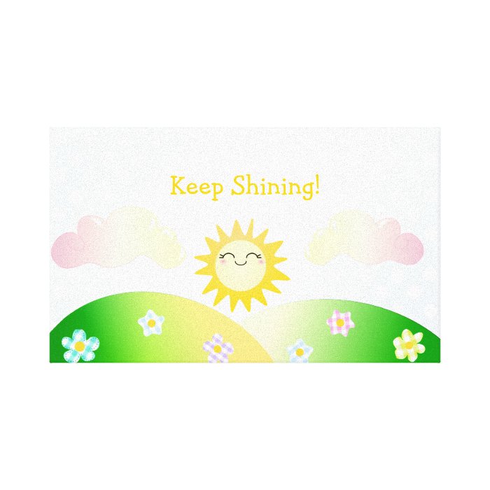 Cute sun kawaii cartoon gallery wrapped canvas