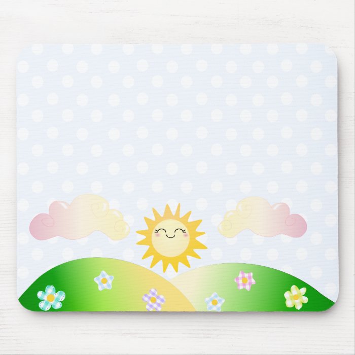 Cute sun kawaii cartoon mousepads