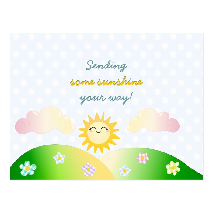 Cute sun kawaii cartoon post cards