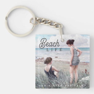 Cute Sun-Kissed and Salty Beach Life Keychain