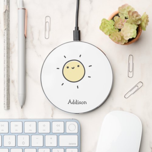 Cute Sun _ Personalized  Wireless Charger