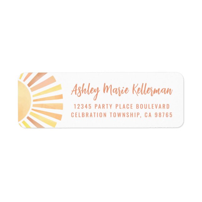 Cute Sun Return Address Label (Front)