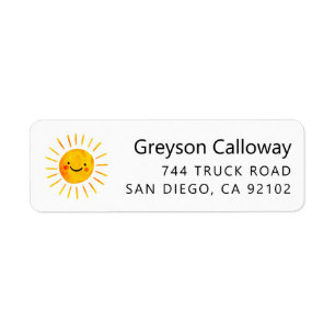 Cute Sun Return Address Label