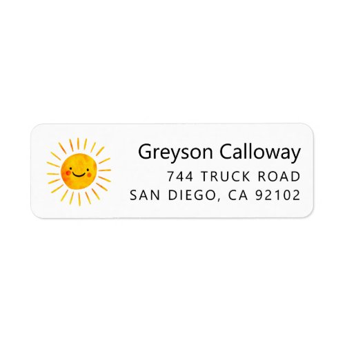 Cute Sun Return Address Label