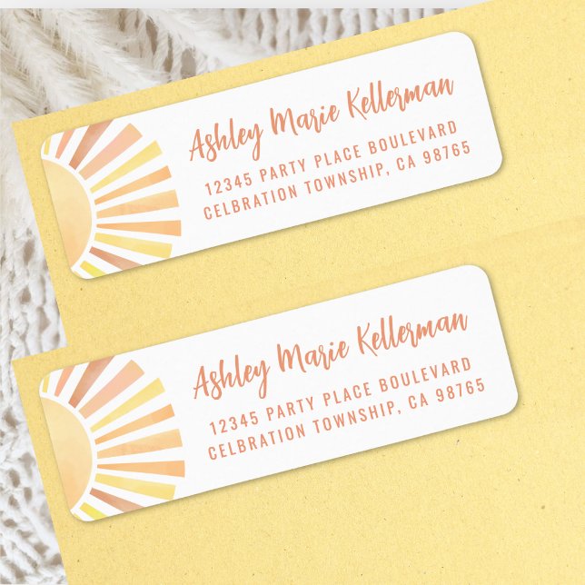 Cute Sun Return Address Label (Cute Sun Return Address Label 
)