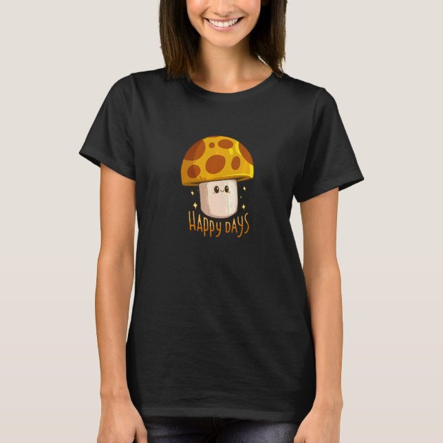 Cute Sun Shroom Nostalgia Plants And Zombies Happy T-Shirt (Front)