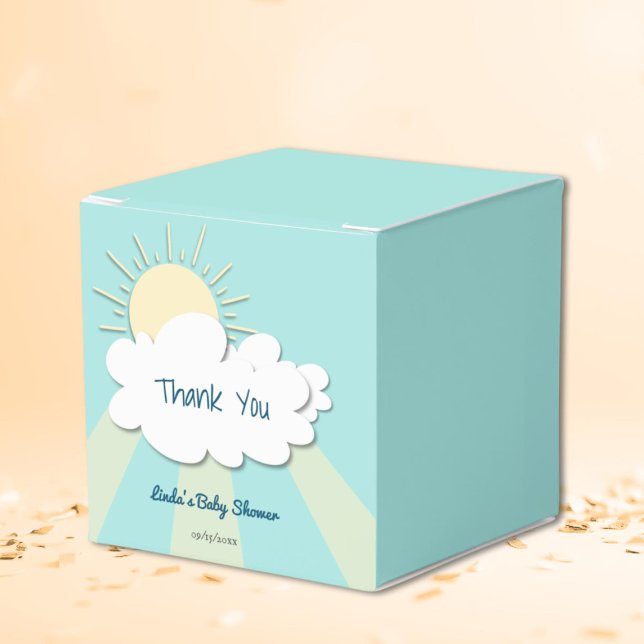 Cute Sun Sunburst Baby Shower Favor Boxes (Creator Uploaded)