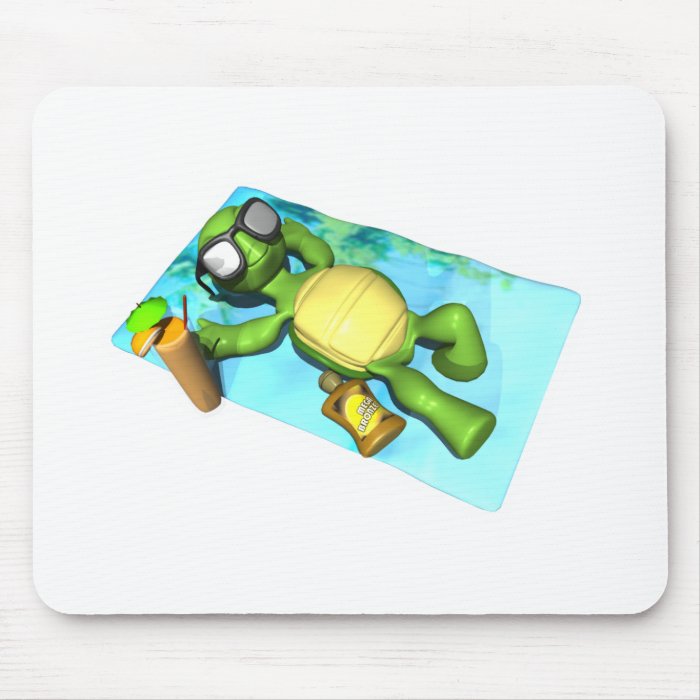 cute sun tanning turtle mouse mats