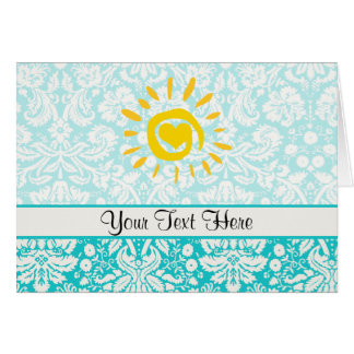 Cute Sun; Teal Damask