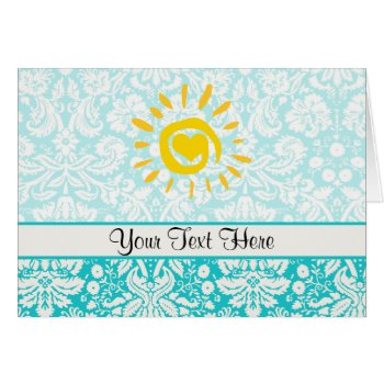 Cute Sun; Teal Damask by CreativeCovers at Zazzle