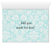 Cute Sun; Teal Damask Cards (Inside Horizontal (Bottom))