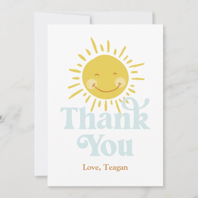 Cute Sun Thank You Card (Front)