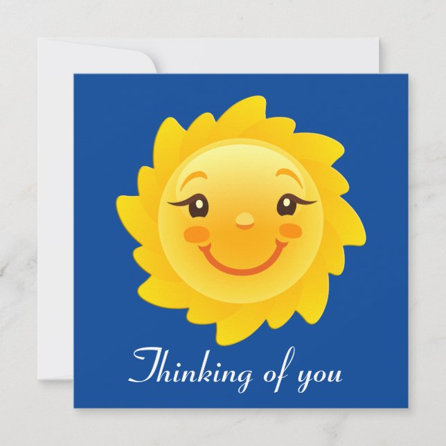 Cute sun thinking of you note card (Front)
