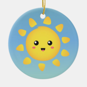 Cute Sun You Are My Sunshine Quote Ceramic Ornament