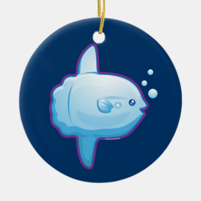 Cute Sunfish Ceramic Ornament (Front)