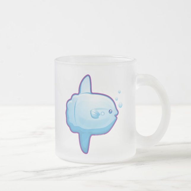 Cute Sunfish Frosted Glass Coffee Mug (Right)