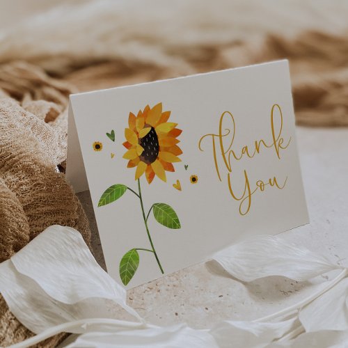 Cute Sunflower Baby Shower or Birthday Thank You Card
