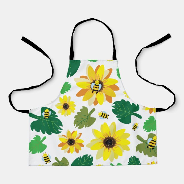 Cute Sunflower Bee Apron (Front)