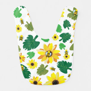Cute Sunflower Bee Baby Bib