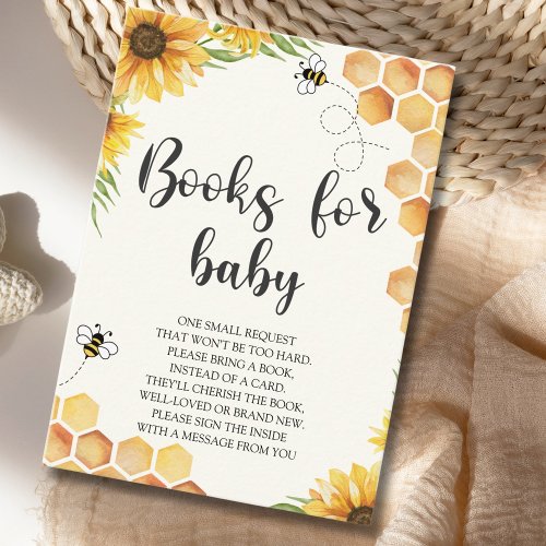 Cute Sunflower Bee Baby Shower Enclosure Card