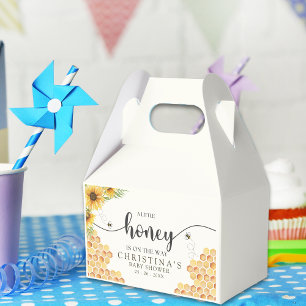 Cute Sunflower Bee Baby Shower Favor Boxes